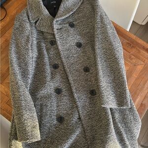 Jacob Monochrome Tweed Overcoat. Womens.